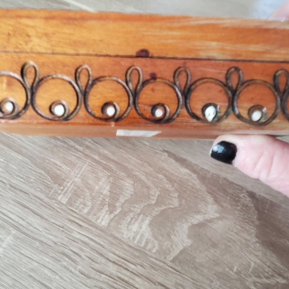 Handmade in Poland trinket wooden box. With red velvet inside. VINTAGE - Picture 4 of 8